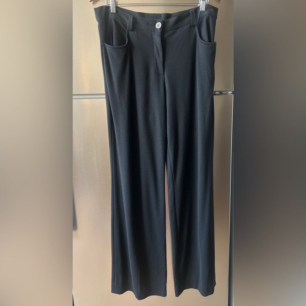 Doncaster Collection Black Wide Leg Pants Size 14 Stretch Career Minimalist